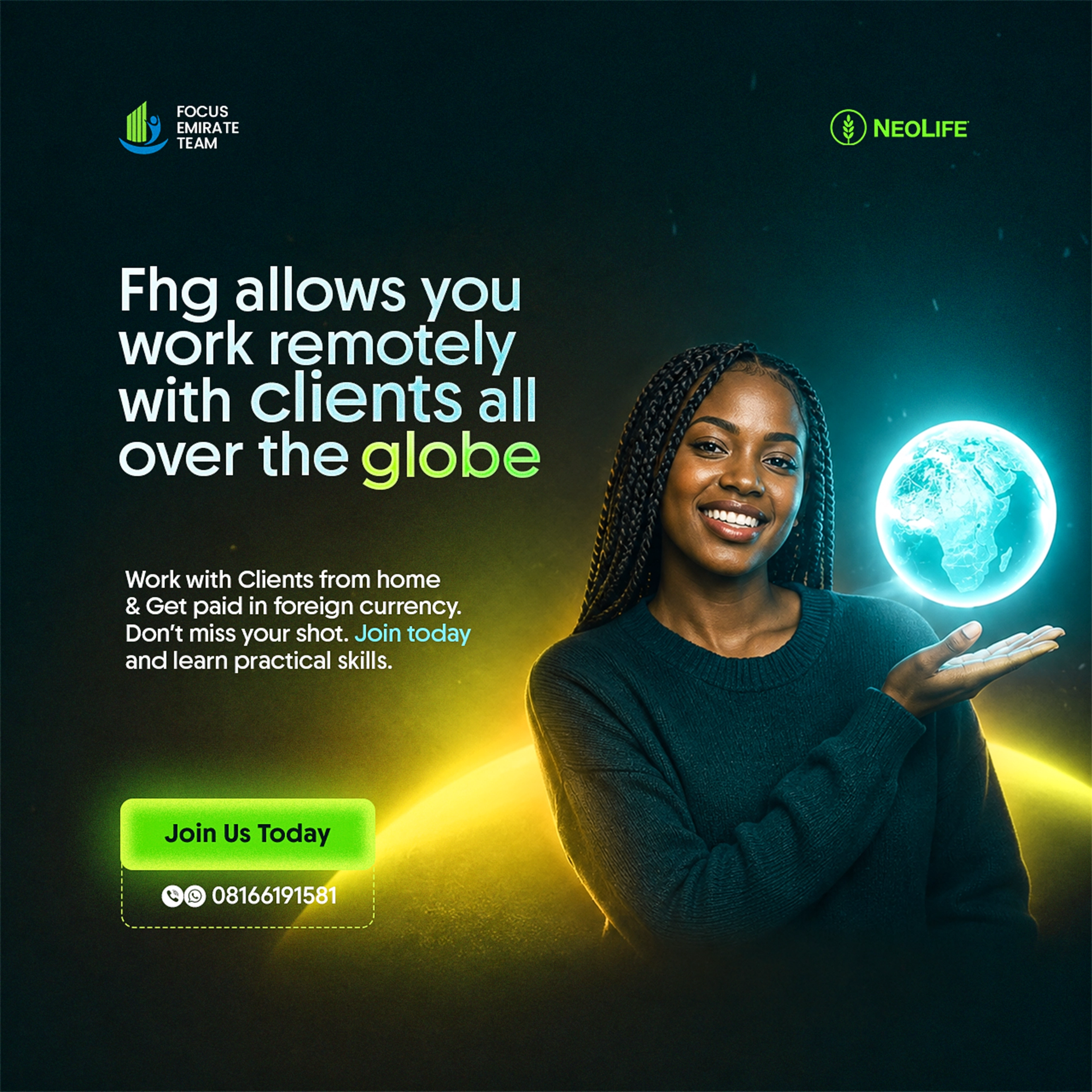A social media campaign design created for a network marketing and freelancing brand